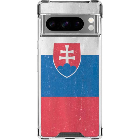 Slovakia Flag Distressed Google Pixel 8 Pro Clear Case